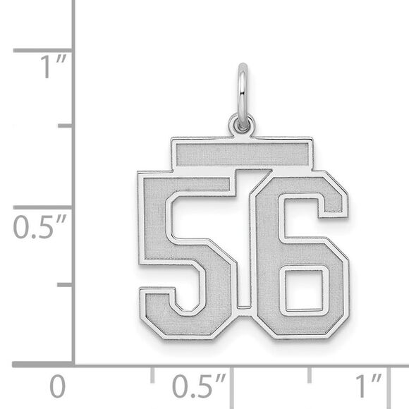 Sterling Silver, Jersey Collection, Medium Number 56 Pendant